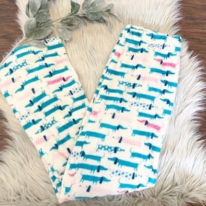 Dachshund Pajamas Sleep Pants Fleece Weiner Dog